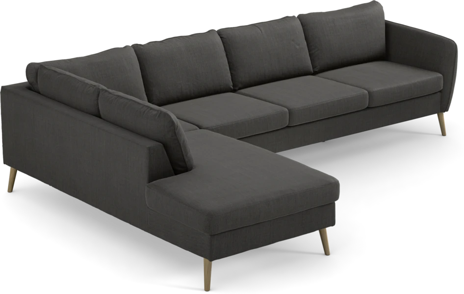 County - 3-sits soffa med divan vänster - Grå