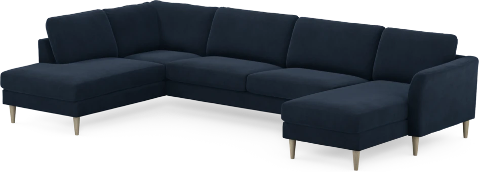 Bridge - 3-sits soffa med divan vänster och schäslong höger - Blå