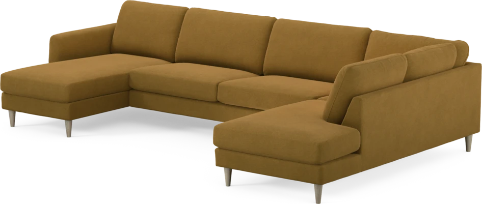 Bridge - 3-sits soffa med schäslong vänster och divan höger - Gul