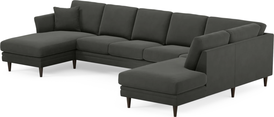 Eden - 3-sits soffa med schäslong vänster och divan höger - Grå