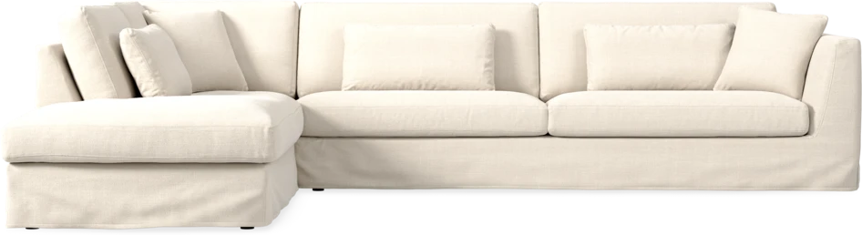 Willow - 4-sits soffa med divan vänster, med kappa - Vit