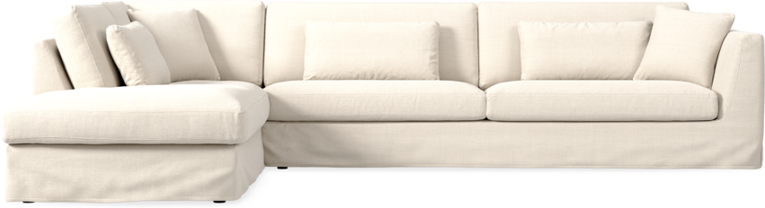 Willow - 4-sits soffa med divan vänster, med kappa - Vit