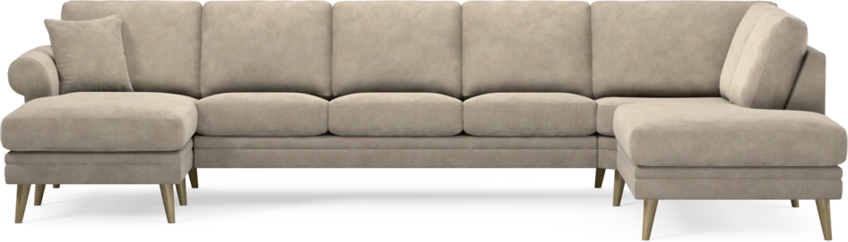 Eden - 3-sits soffa med schäslong vänster och divan höger - Beige