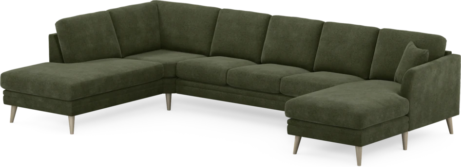 Eden - 3-sits soffa med divan vänster och schäslong höger - Grön