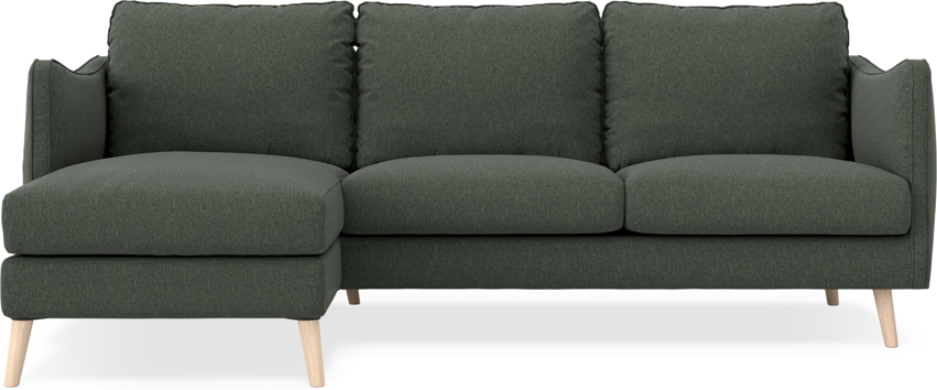 Madison Lux - 2-sits soffa med schäslong vänster - Grön