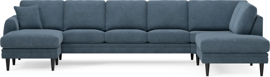 Eden - 3-sits soffa med schäslong vänster och divan höger - Blå