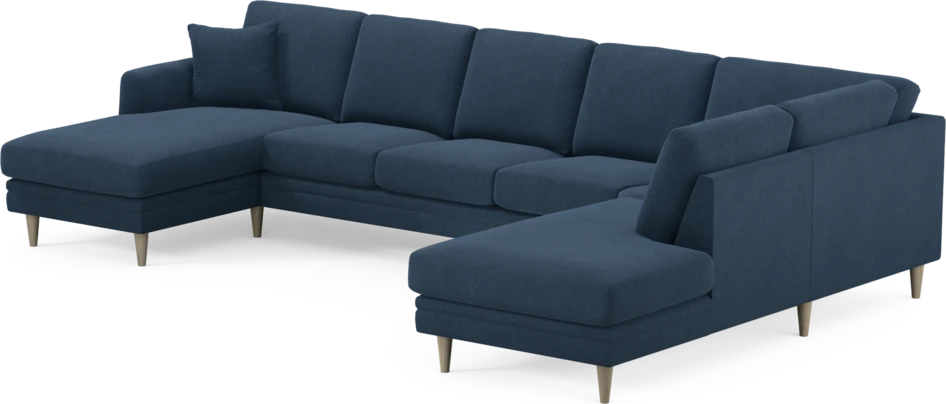 Eden - 3-sits soffa med schäslong vänster och divan höger - Blå