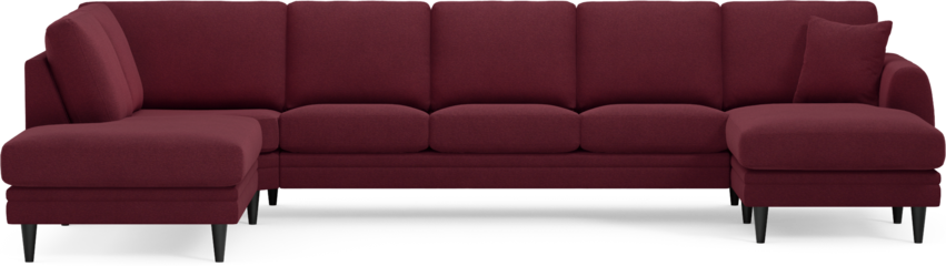 Eden - 3-sits soffa med divan vänster och schäslong höger - Röd