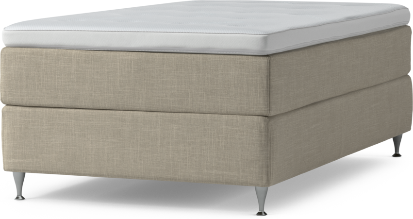 Delux Dream - Kontinentalsäng, enkelsäng 120 cm med bäddmadrass och sängben - Beige