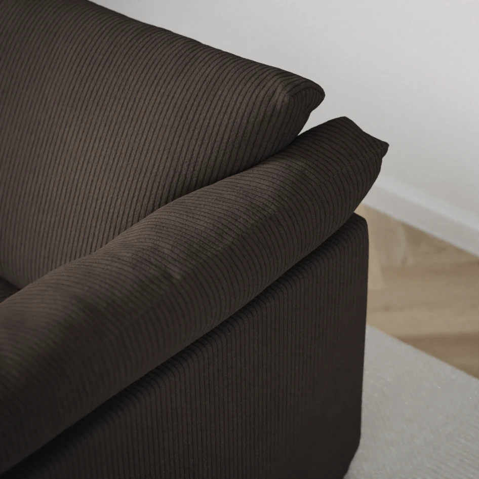 Cherrie Klädsel - Klädsel till 3-sits soffa med divan höger - Brun