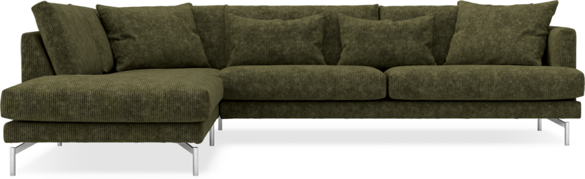 Harper - 3-sits soffa med divan vänster - Grön