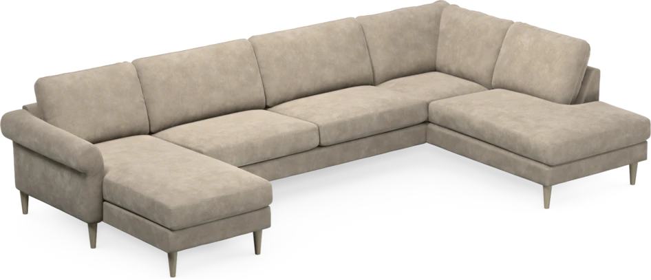 Bridge - 3-sits soffa med schäslong vänster och divan höger - Beige