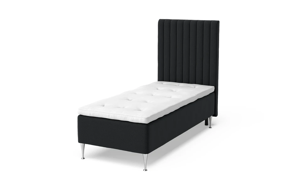 Dream Delux - Ramsäng, enkelsäng med bäddmadrass Sleep Delux vit - Svart