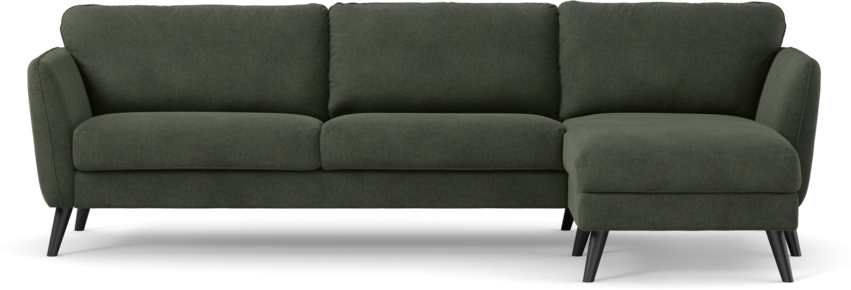 Bridge - 3-sits soffa med schäslong höger - Grön
