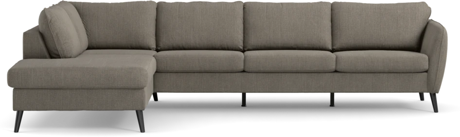 County - 3-sits soffa med divan vänster - Brun