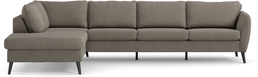 County - 3-sits soffa med divan vänster - Brun