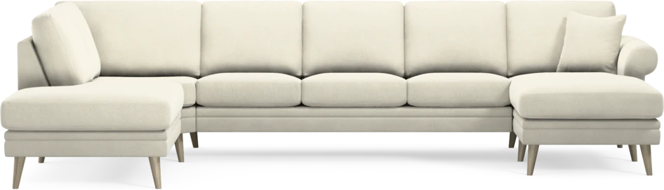 Eden - 3-sits soffa med divan vänster och schäslong höger - Vit