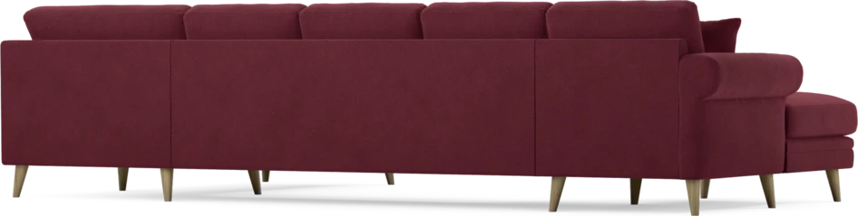 Eden - 3-sits soffa med schäslong vänster och divan höger - Röd