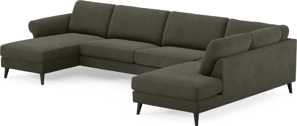 Bridge - 3-sits soffa med schäslong vänster och divan höger - Grå