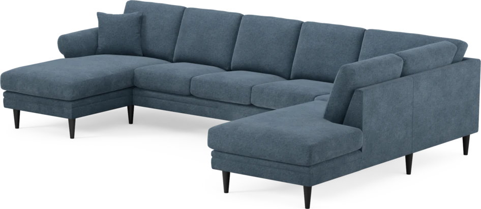 Eden - 3-sits soffa med schäslong vänster och divan höger - Blå