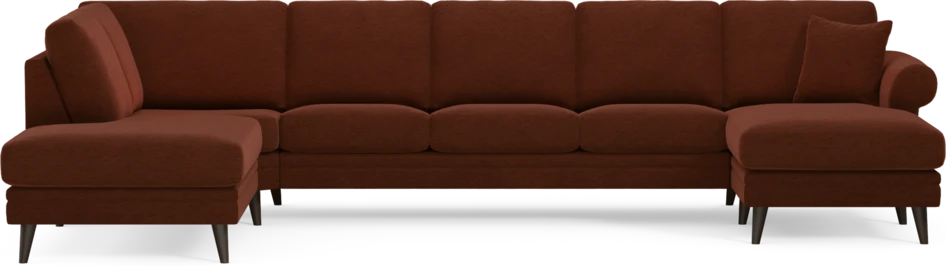 Eden - 3-sits soffa med divan vänster och schäslong höger - Orange