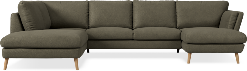 Madison Lux - 2-sits soffa med divan vänster och schäslong höger - Brun