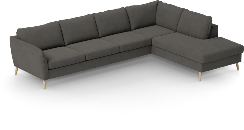 County - 3-sits soffa med divan höger - Brun