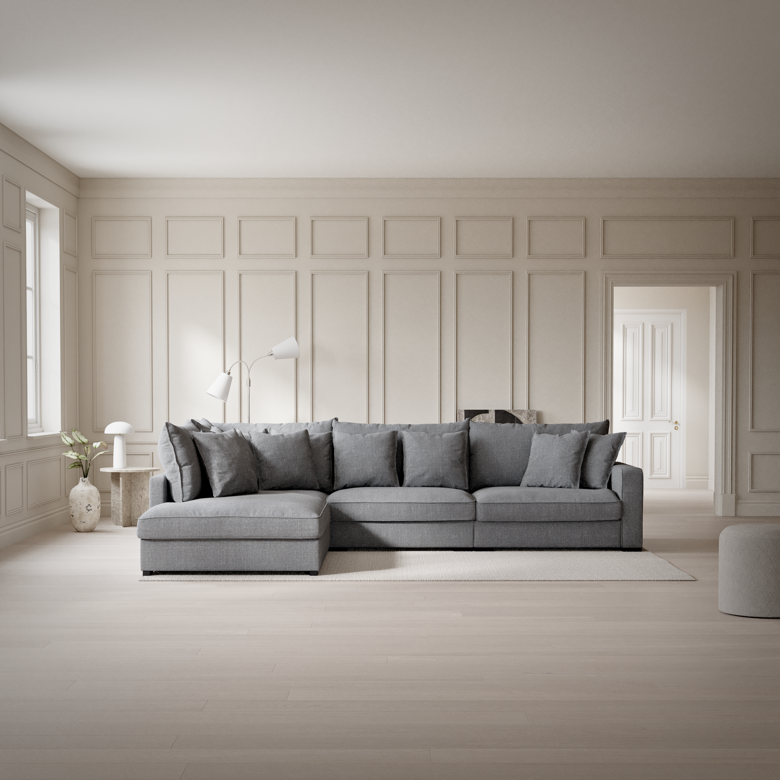 Rossi, 3-sits soffa med divan vänster