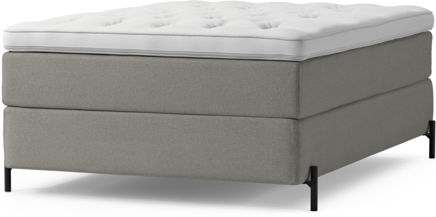 Delux Dream - Kontinentalsäng, enkelsäng 140 cm med bäddmadrass och sängben - Grå