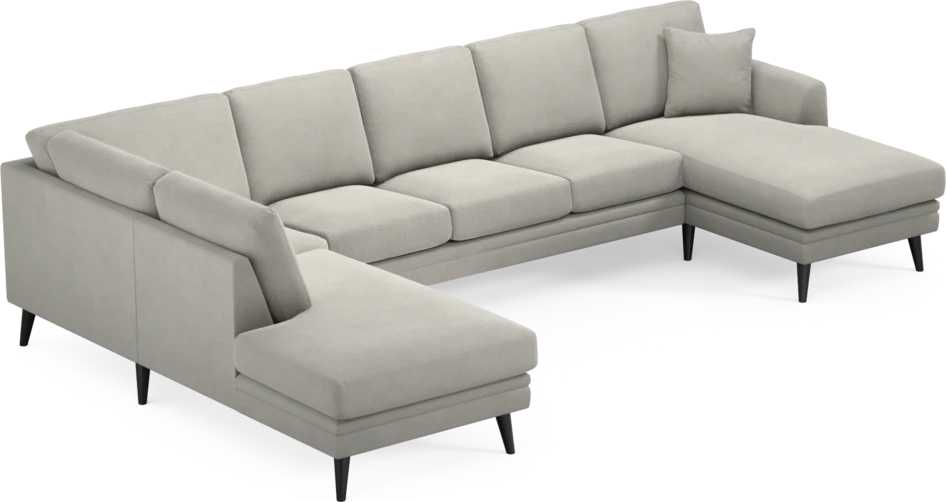 Eden - 3-sits soffa med divan vänster och schäslong höger - Grå