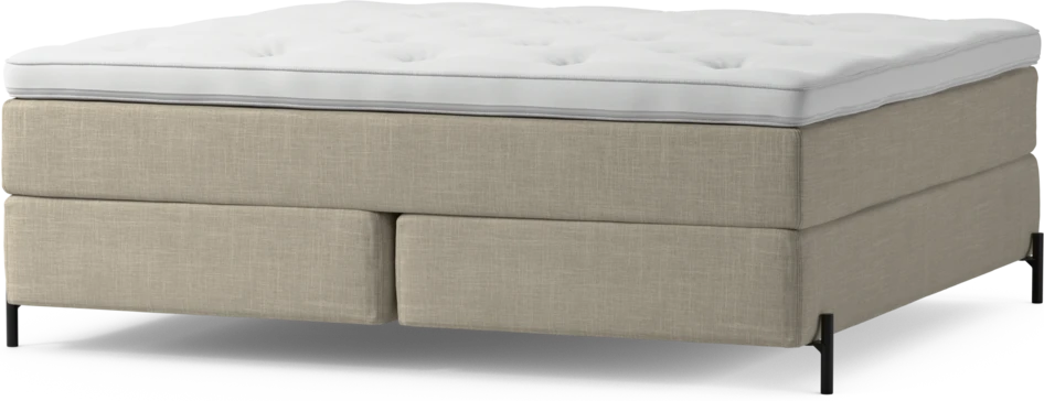 Delux Exclusive - Kontinentalsäng, dubbelsäng med bäddmadrass och sängben - Beige