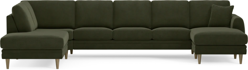 Eden - 3-sits soffa med divan vänster och schäslong höger - Grön