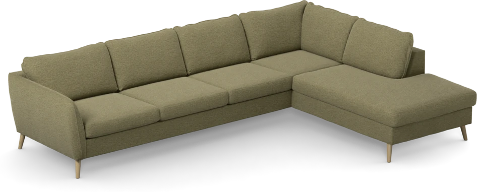 County - 3-sits soffa med divan höger - Grön