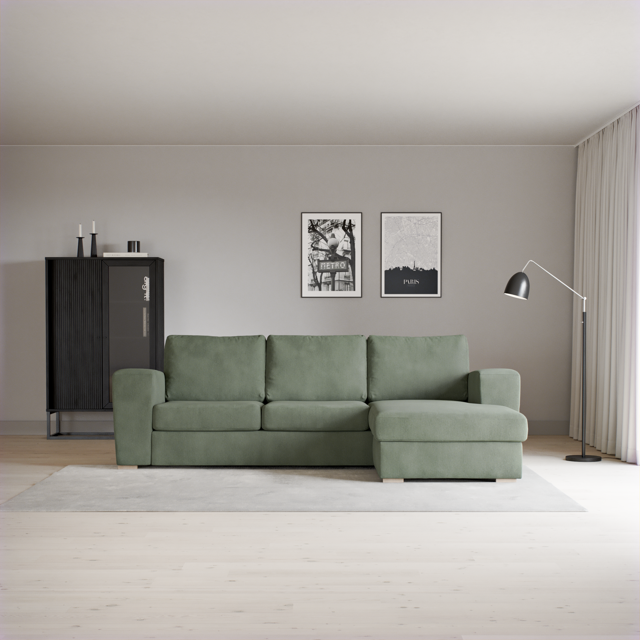 Friday, 3-sits soffa med schäslong höger