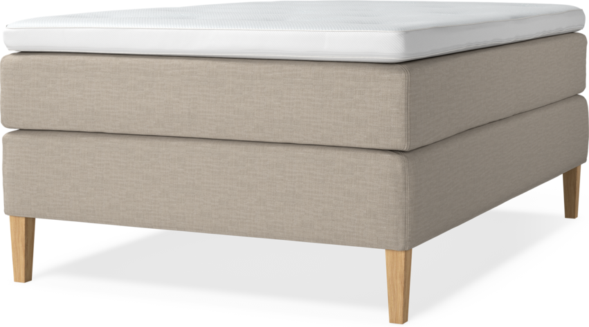 Delux Dream - Kontinentalsäng, enkelsäng 140 cm med bäddmadrass - Beige