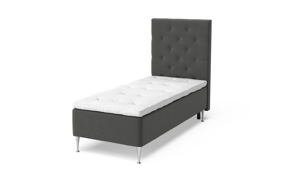 Dream Delux - Ramsäng, enkelsäng med bäddmadrass Sleep Delux vit - Svart