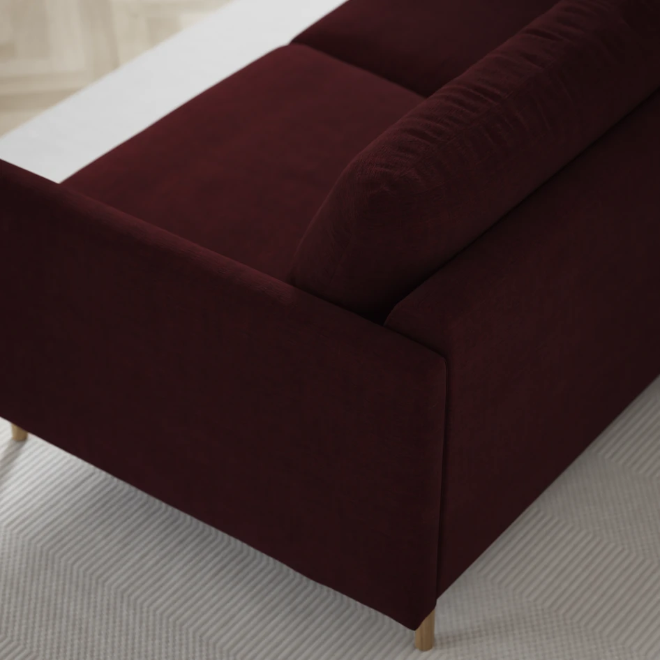 Madison Lux - 2-sits soffa med divan vänster och höger - Röd