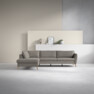 County - 2,5-sits soffa med divan vänster - Brun