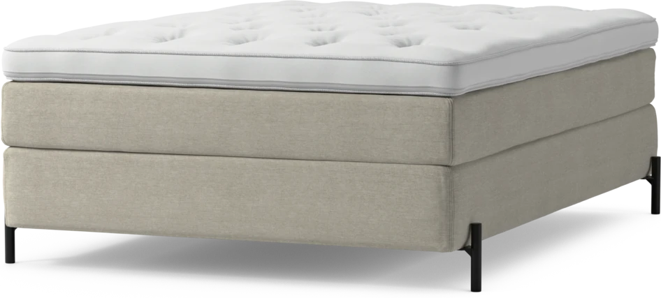 Delux Sense - Kontinentalsäng, enkelsäng 140 cm med bäddmadrass och sängben - Beige