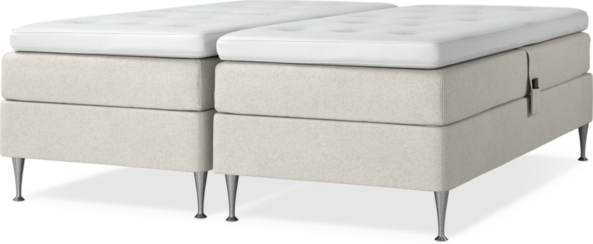 Delux Sense - Ställbar säng, dubbelsäng med bäddmadrass - Beige