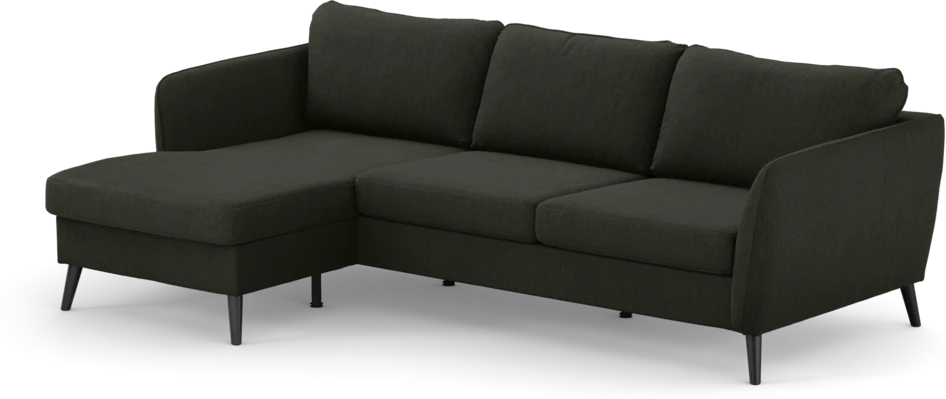 County - 3-sits soffa med flyttbar schäslong - Grön