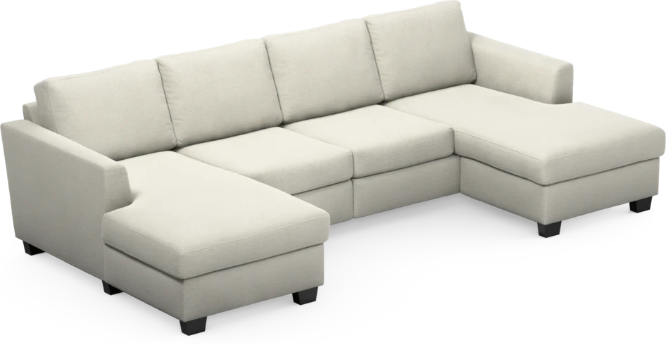 Friday - 2-sits soffa med två schäslonger - Vit