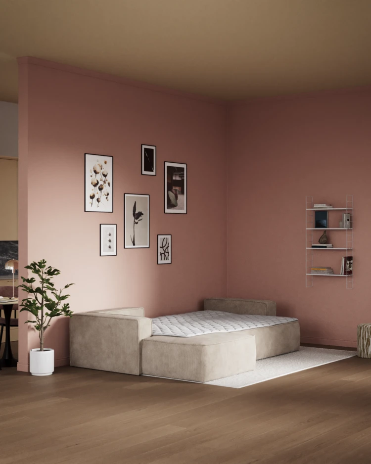 Ide - Bäddsoffa 3-sits med schäslong vänster - inspiration
