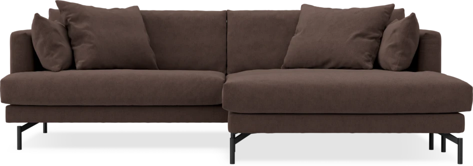 Harper - 4-sits med schäslong XL höger - Brun