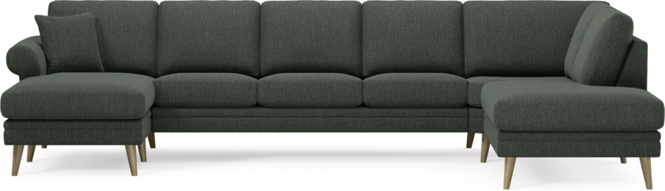 Eden - 3-sits soffa med schäslong vänster och divan höger - Grön