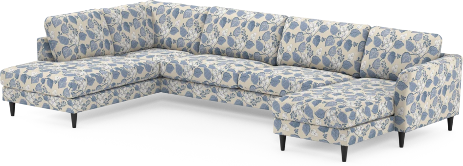 Bridge - 3-sits soffa med divan vänster och schäslong höger - Blå