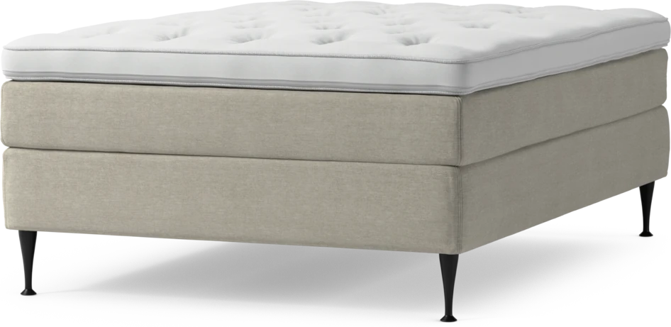 Delux Sense - Kontinentalsäng, enkelsäng 140 cm med bäddmadrass och sängben - Beige