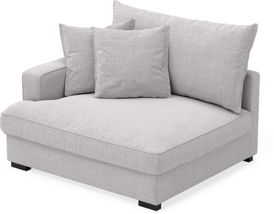 Rossi - 1,5-sits med armstöd vänster - Grå