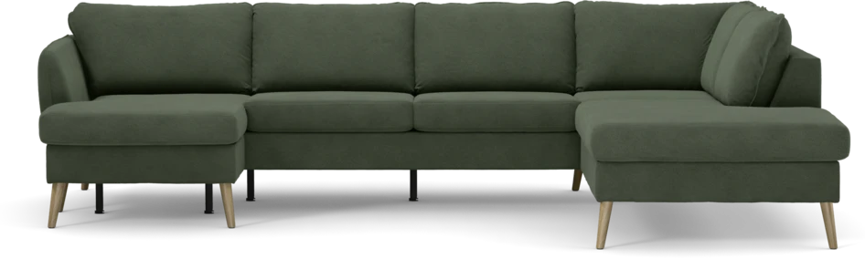 County - 3-sits soffa med schäslong vänster och divan höger - Grön