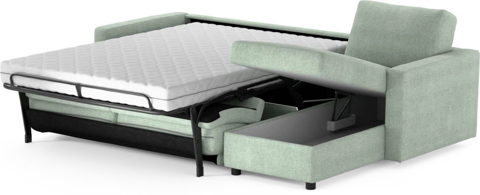 Lindö - Bäddsoffa 2,5-sits med schäslong, vändbar - Grön